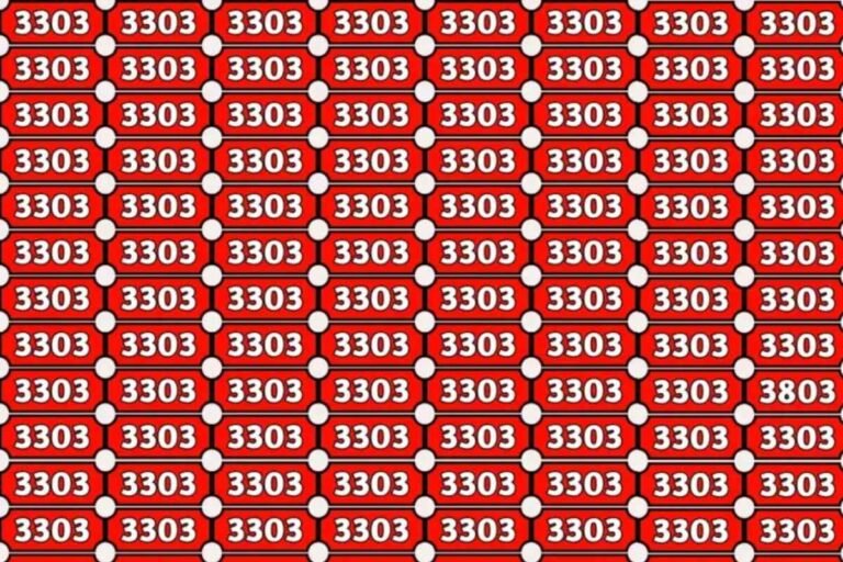Optical Illusion Find 3803 Among 3303 in 6 Seconds