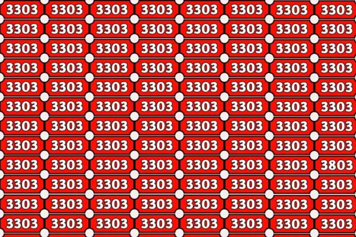 Optical Illusion Find 3803 Among 3303 in 6 Seconds