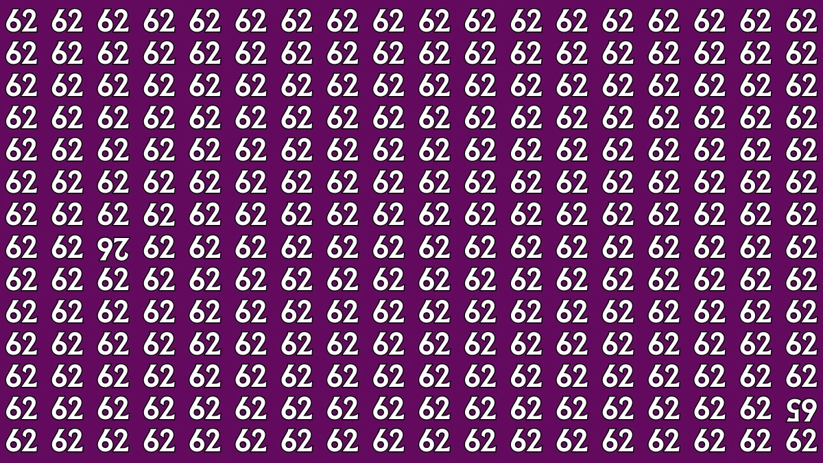 Quick Illusion Challenge Can You Find the 26 and 65 Among 62s in 7 Seconds