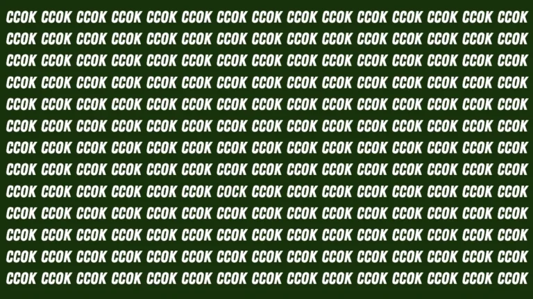 7-Second Visual Illusion Spot the Word COCK Among CCOK
