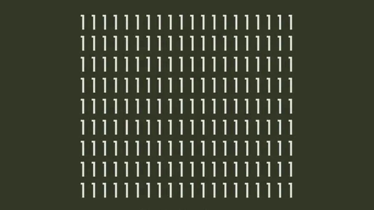 Optical Illusion Only People With Hawk's Eyes Vision Can Spot The Letter 'I' Hidden Among 1's In 11 Seconds!
