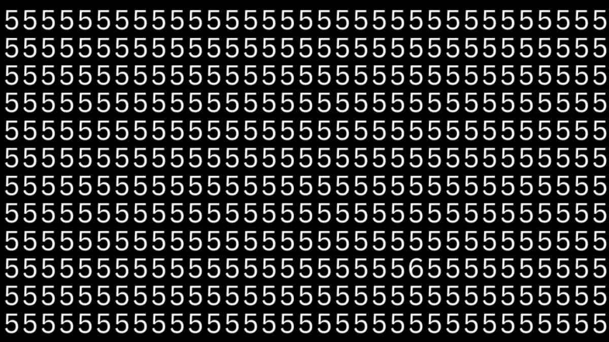 Test Your Observation Skills! Can You Spot The Hidden Number 6 Among The Pool Of 5's In 25 Seconds